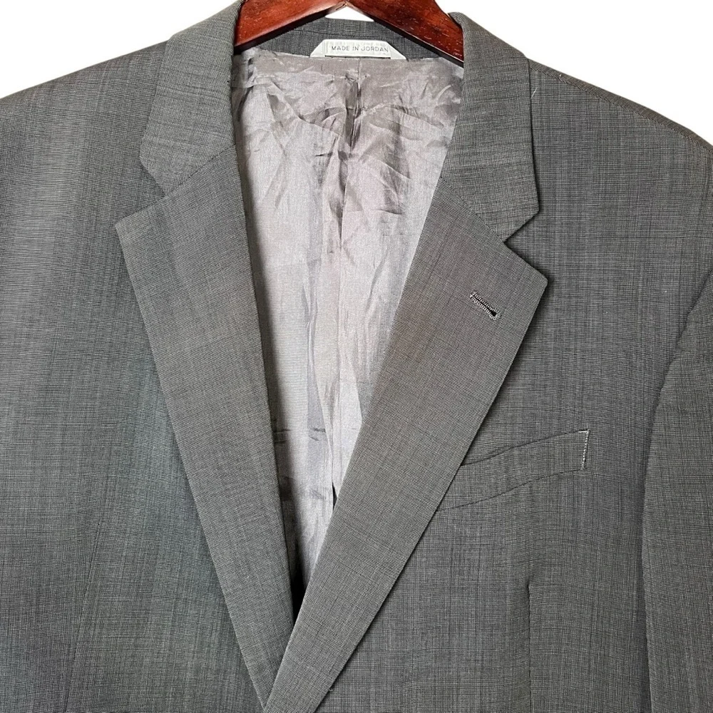 ARMANI COLLEZIONI Mens 46L Gray Blazer Suit Jacket Sports Coat Virgin Wool Blend